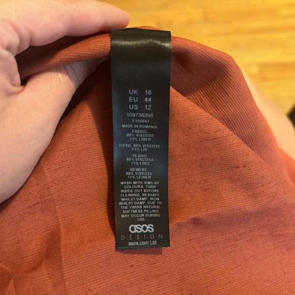SOLD :: ASOS Terracotta Linen Wrap Dress - Picture 11 of 11